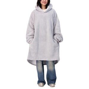 The Wayy Big Hoodie Unisex One Size Plush Lined Oversized  Gray JCK13